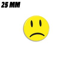 Yellow sad smiley magnet 25 mm