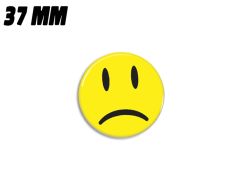 Yellow sad smiley magnet 37 mm