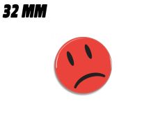 Red sad smiley magnet 32 mm