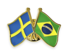 Sweden - Brazil Friendship Pin, 25x20mm