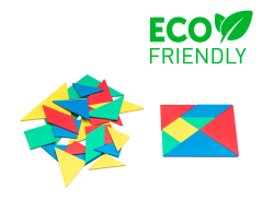 Tangram Set - Pieces for Creating Beautiful Shapes (28 Pieces, 4 Colors)