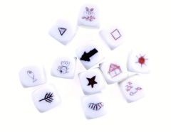 White dice no print 16mm - Set of 10 dice