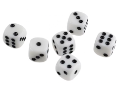 Dice 6-pack - budget dice with black dots