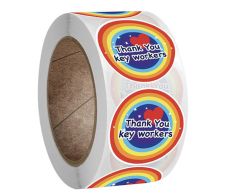 Thank You Key Workers Stickers, 25mm, Pack of 500