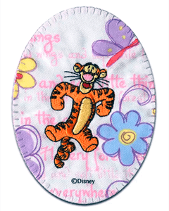 Tigger Iron-On Patch oval with flowers