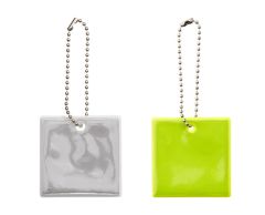 Square Reflective Keychain - with Custom Logo