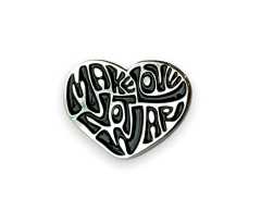 Make Love Not War Heart Enamel Pin