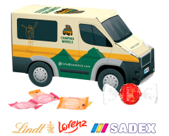 Van Gift Box with Logo Print and Candy