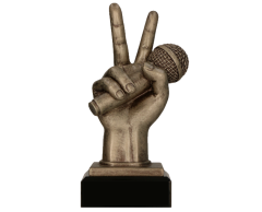 Music statuette V sign