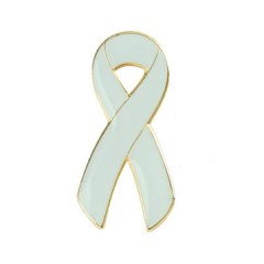 White Ribbon Enamel Pin