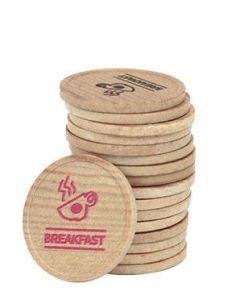 Printede træ poletter
